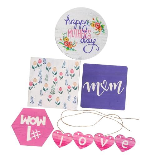 LABRIMP Mother's Day Holz Deko Mehrstufige Tablettdekoration aus Langlebigem Holz Rustikal Wiederverwendbar Festliche Atmosphäre für Muttertagsfeier Tischaufsteller Widerstandsfähig gegen von LABRIMP