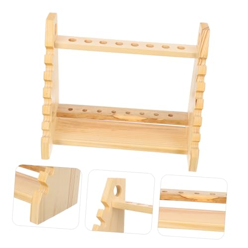 LABRIMP Multifunktionaler Hölzerner Reagenzglashalter Trapezförmig für Labor Pipettenständer Wiederverwendbar Natürlicher Holzwerkstoff Geeignet für Experimente und Probenaufbewahrung von LABRIMP
