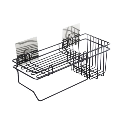 LABRIMP Multifunktionaler Wandhalter für Küchenspüle Schwarzer Punch Abtropfkorb mit Effizienter Wasserableitung Platzsparend für Schwämme und Seife Einfache Montage ohne Bohren LABRIMP Multifunktionaler Wandhalter für Küchenspüle Schwarzer Punch Abtropfkorb mit Effizienter Wasserableitung Platzsparend für Schwämme und Seife Einfache Montage ohne Bohren von LABRIMP