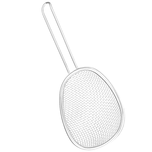 LABRIMP Ölfilter -Netto -Bergungslöffel friteuse sieb Frittierkorb Küchensieb groß braten Fett Fritteusesieb Friteusensiebe Pommes-Frites-Organizer Rostfreier Stahl Silver von LABRIMP