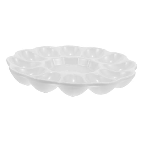 LABRIMP Eierplatte Aus Keramik Servierplatte Für Gefüllte Eier Tablett Für Ostereier Eierhalter Für Präsentation von LABRIMP