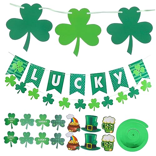 LABRIMP Patrick's Day Partydekoration Set Teilig mit Kleeblatt Banner und Spiralhänger aus Grüne Decke und Wand für Irische Feier Sichere und Langlebige Patrick's Day Deko LABRIMP Patrick's Day Partydekoration Set Teilig mit Kleeblatt Banner und Spiralhänger aus Grüne Decke und Wand für Irische Feier Sichere und Langlebige Patrick's Day Deko von LABRIMP