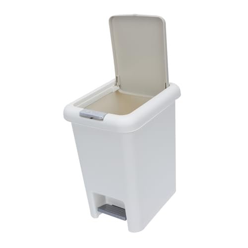 LABRIMP Plastik Tretmülleimer Geruchsdicht Robuster Abfalleimer für Küche Bad Wohnzimmer mit Doppelklappe und Kompaktem Design von LABRIMP