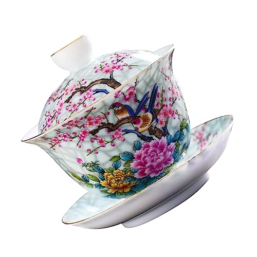 LABRIMP Porzellan-teetasse Im Chinesischen Stil Mit Deckel Für Blumen- Grünen Und Schwarzen-Tee Dekorative Tasse von LABRIMP