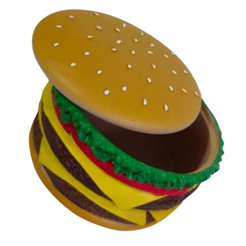 LABRIMP Resin Schmuckbox im Hamburger Design Aufbewahrungsbox mit Deckel für Schmuck und Kosmetik Praktische und Dekorative Lösung für Stilvolle Organisation Dem Tisch von LABRIMP