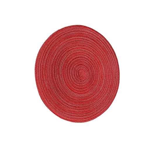 LABRIMP Rundes Baumwoll-leinen Platzset Hitzebeständiger Rutschfester Tischschutz Für Western Food Kleine Rot Für Esszimmer Und Küche LABRIMP Rundes Baumwoll-leinen Platzset Hitzebeständiger Rutschfester Tischschutz Für Western Food Kleine Rot Für Esszimmer Und Küche von LABRIMP