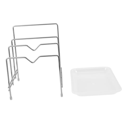 LABRIMP Schneidebrett Halter mit Abtropfschale Platzsparender Organizer für Schneidebretter und Topfdeckel für Maximiert Stauraum und Hält die Arbeitsplatte Sauber von LABRIMP