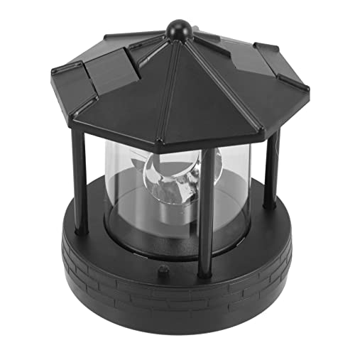 LABRIMP Schwarze Rasenlichtlampe Gartenzubehör Mit Kunststoff Drehbarem Rundumkennzeichen Nautische Beleuchtung Vintage Home LED Outdoor Für Angetriebene Dekorative Laterne Oder Solarturm von LABRIMP