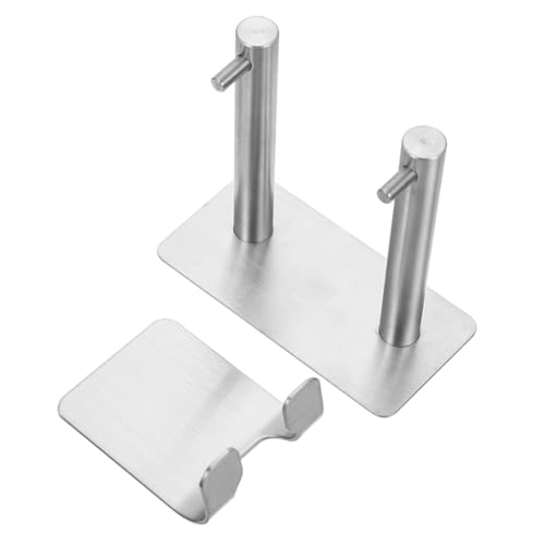 LABRIMP Selbstklebender Rostfreier Haartrocknerhalter aus Edelstahl Wandmontierter Föhnhalter ohne Bohren Platzsparender Haartrockner hänger für Bad und Friseursalon Inklusive Kabelhaken von LABRIMP