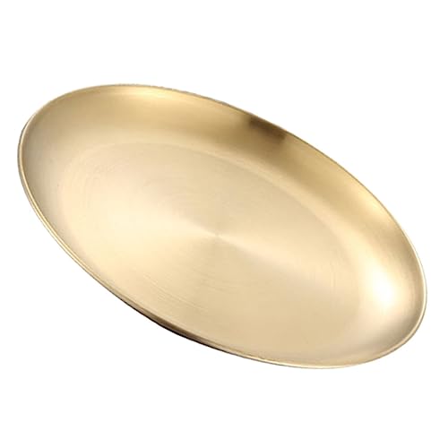 LABRIMP Serviertablett Goldfarbene Speiseteller Runder Servierteller für Snacks und Desserts für Partys Hochzeiten Restaurants und Buffets von LABRIMP