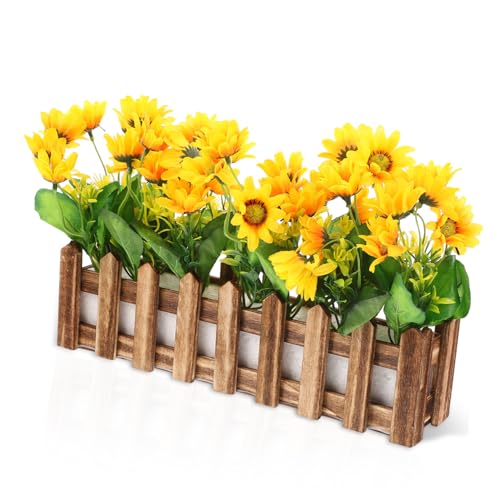 LABRIMP Simulierte Blumen Sonnenblume Dekoration gefälschte Pflanze Sonnenblumen aus Seide Anlage künstliche Pflanzen künstliche Blumen Topf gefälschte Sonnenblumen falsche Blume Holz LABRIMP Simulierte Blumen Sonnenblume Dekoration gefälschte Pflanze Sonnenblumen aus Seide Anlage künstliche Pflanzen künstliche Blumen Topf gefälschte Sonnenblumen falsche Blume Holz von LABRIMP