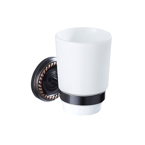 LABRIMP Solid Zahnbürstenhalter Wandmontierter Tumbler Halter für Badezimmer Eleganter Aufbewahrungsrack für Einzelzahnbürsten Rostfreies Kupferdesign Leicht zu Installieren von LABRIMP