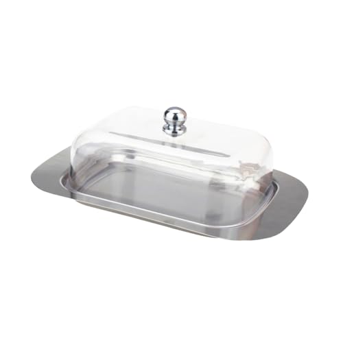 LABRIMP Stainless Steel Butter Dish mit Kunststoffdeckel Frischhaltende Butterdose Butterbehälter für Kühlschrank Design Spülmaschinenfest von LABRIMP