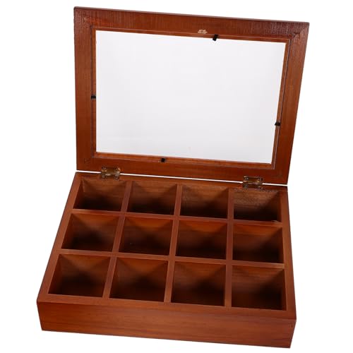 LABRIMP Teebeutel Organizer aus Holz mit Deckel Fächer Tee Box für Theke oder Schrank zur Aufbewahrung von Teebeuteln und Gewürzen Kompakte von LABRIMP