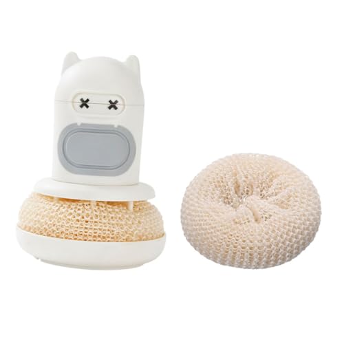 LABRIMP Teiliges Cartoon Pot Waschbürste mit Automatischem Flüssigkeitsspender Effektive Reinigungsbälle für Töpfe Pfannen und Geschirr Ergonomischer Griff Langlebig Weiß mit Ersatzball LABRIMP Teiliges Cartoon Pot Waschbürste mit Automatischem Flüssigkeitsspender Effektive Reinigungsbälle für Töpfe Pfannen und Geschirr Ergonomischer Griff Langlebig Weiß mit Ersatzball von LABRIMP
