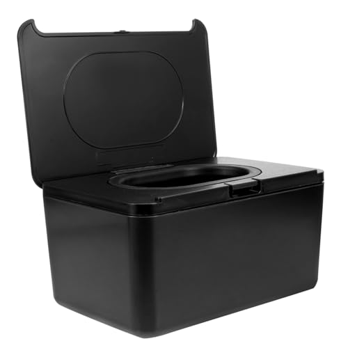 LABRIMP Tissue Box Cover Eleganter Tissue Spender für Schreibtisch Papiertuchhalter Schwarze Aufbewahrungsbox für Feuchttücher und Servietten für Wohnzimmer und Büro von LABRIMP