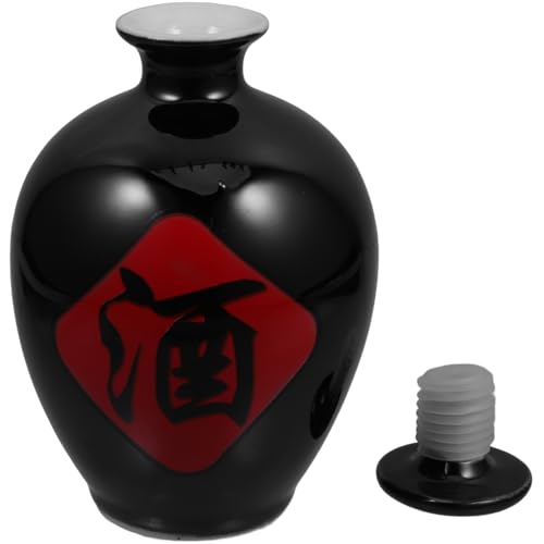 LABRIMP Traditioneller Chinesischer Keramik Weinbehälter Große Flasche für Alkoholische Getränke Eleganter Sake Topf zur Dekorativen Präsentation Ihrem Zuhause von LABRIMP
