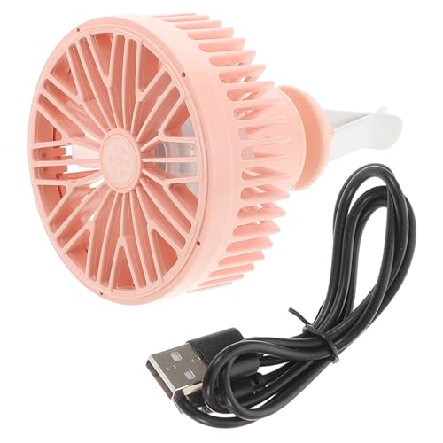 LABRIMP Tragbarer USB Auto Kompakter Luftventilator für Autoentlüftung Einstellbare Geschwindigkeiten Kreative Montage für Pkw Lkw und Wohnmobile Rosa von LABRIMP
