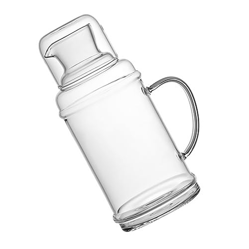 LABRIMP Transparente Hitzebeständige Wasserkaraffe Große Kapazität Bruchsicher Ergonomischer Griff Vielseitig für Heiße und Kalte Getränke Einfache Stilvolles Retro Design von LABRIMP