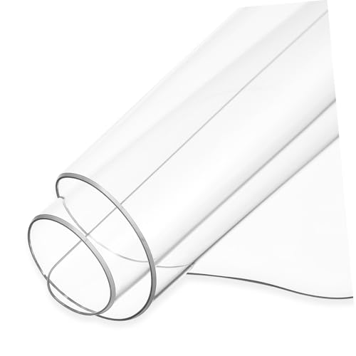 LABRIMP Transparente PVC Tischunterlage Dicke Schreibtischmatte Wasserabweisend Kratzfest Tischschutz Matte für Büro Esszimmer Küche von LABRIMP