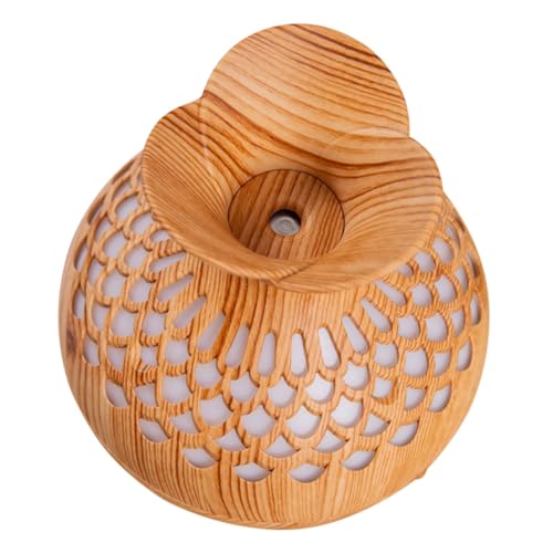 LABRIMP USB Luftbefeuchter mit Aromatherapie Leiser Desktop Befeuchter im Retro Holzdesign Tragbarer Nebelspender für Schlafzimmer und Büro Einfache Bedienung für Trockene Luft von LABRIMP