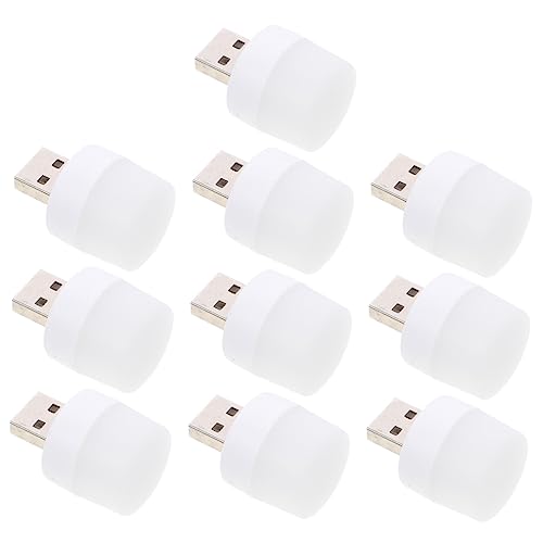 LABRIMP USB Nachtlicht 10 Stück Tragbare LED Lampe für Auto Warmweiß USB Betrieben Innenraum Beleuchtung für Laptop und Handy von LABRIMP