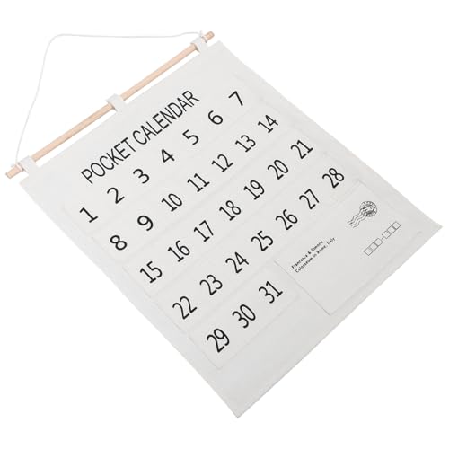 LABRIMP Wandkalender Monatsplaner mit Baumwolle Leinen Aufbewahrungstasche Wandhängender Organizer aus Robustem Vliesstoff Leicht zu Montieren Platzsparend für Zuhause und Büro von LABRIMP