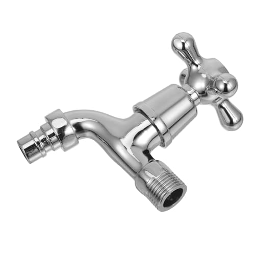 LABRIMP Wandmontierter Kaltwasserhahn für Waschbecken und Badezimmer Eleganter Wasserhahn mit Kreuzgriff für Waschküchen und Außenanwendungen Vielseitig Einsetzbar und Einfach von LABRIMP