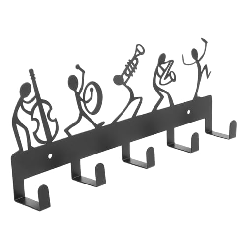 LABRIMP Wandmontierter Schlüsselhalter mit Haken im Musikalischen Design Robuster Schlüsselorganizer aus Gusseisen für Eingangsbereich Flur und Kleine Räume Platzsparend und Langlebig von LABRIMP