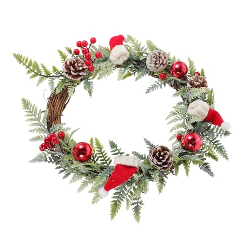LABRIMP Weihnachtskranz für Tür Künstlicher Kranz zur Dekoration für Weihnachten Installieren Langlebig und Farbenfroh für Tür Fenster und Festliche Anlässe von LABRIMP