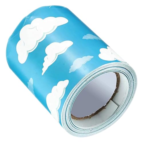LABRIMP Wolkenmuster Selbstklebendes Pinnwand Randpapier Dekorative Bordüre für Klassenzimmer und Fotorequisiten Vielseitig Einsetzbar für Tafeln und von LABRIMP