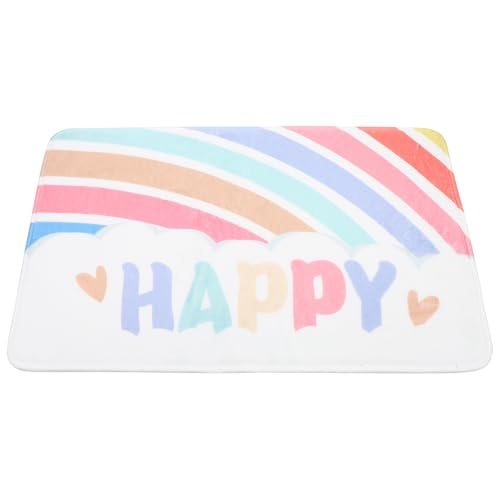 LABRIMP rutschfeste Badematte aus Polyester Saugfähiger Badezimmerteppich mit Weichem Memory Schaum Regenbogen Farbverlauf als Wc Türvorleger für Bad und Dusche von LABRIMP