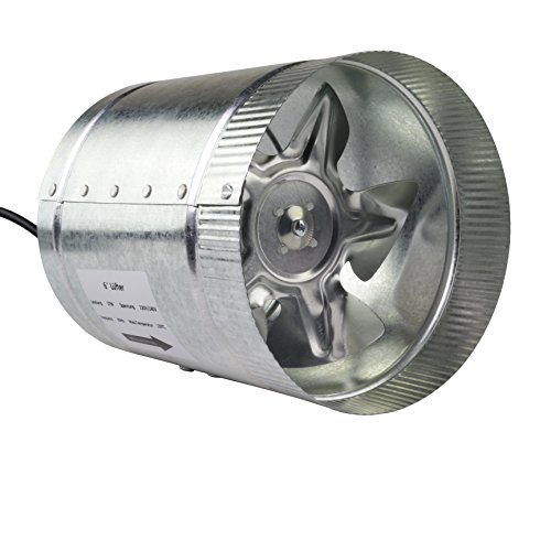 LABT Rohrlüfter Zusatzlüfter Durchmesser 150 mm Grow Ventilator Kanallüfter Grow Absaug Ansaug Industrie Gebläse Axial Zuluft Abluft für Bad Küche Aufzucht von Pflanzen und vielen mehr von LABT