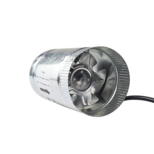 LABT Rohrlüfter Zusatzlüfter Durchmesser von 100 mm Grow Ventilator Kanallüfter Grow Absaug Ansaug Industrie Gebläse Axial Zuluft Abluft für Bad Küche Aufzucht von Pflanzen und vielen mehr von LABT