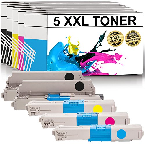 LABT Toner kompatibel zu Oki C301 DN / C321 DN / MC342 DN / MC332 DN / MC342 DNW | 5er Tonerset schwarz, Cyan, Magenta, gelb von LABT