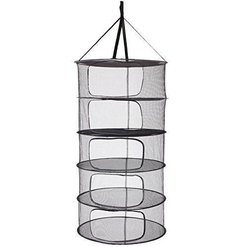 LABT Trocknungsnetz Drynet Grow Netz Trockennetz Hängetrockner Drying net zum Aufhängen mit Durchmesser 60 cm x 5 Fächern zusammenfaltbar von LABT