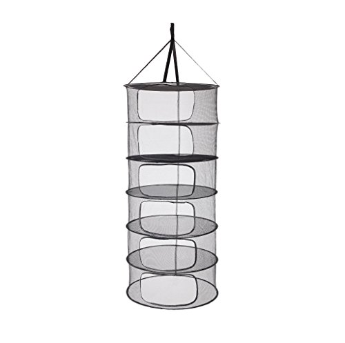 LABT Trocknungsnetz Drynet Grow Netz Trockennetz Hängetrockner Drying net zum Aufhängen mit Durchmesser 60 cm x 6 Fächern zusammenfaltbar von LABT