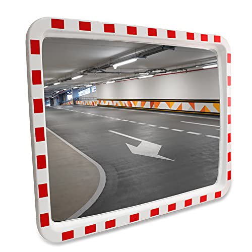LABT Verkehrsspiegel rechteckig 40 x 60 cm Straße Überwachungsspiegel Sicherheitsspiegel Konvexspiegel außen und innen Weitwinkeleffekt von LABT