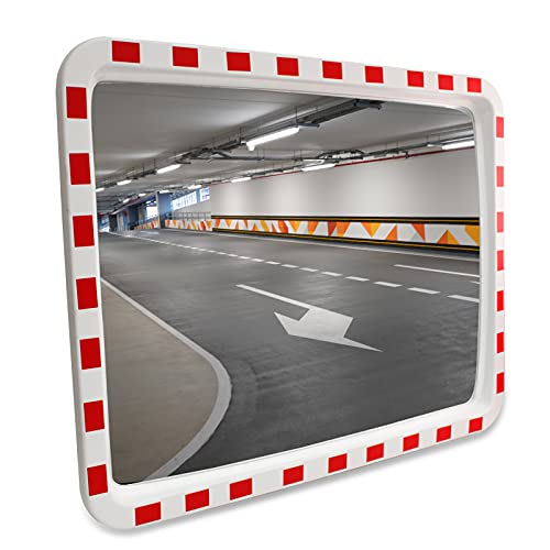 LABT Verkehrsspiegel rechteckig 60 x 80 cm Straße Überwachungsspiegel Sicherheitsspiegel Konvexspiegel außen und innen Weitwinkeleffekt von LABT