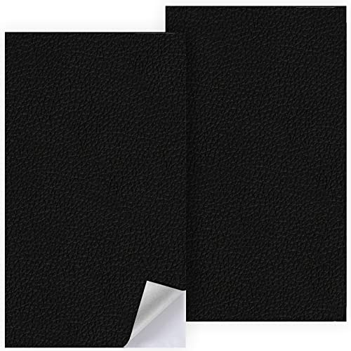 2 Stück Kunstleder,Kunstleder Selbstklebend,Lederflicken Selbstklebend,Leder Reparatur Selbstklebend,Leder Selbstklebend,Kunstleder Schwarz,für Autositze,Sofas,Möbel Leder Reparatur,10×20cm von LABUYI