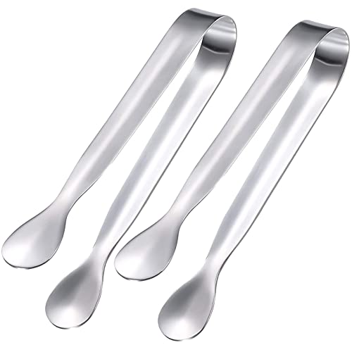 2 Stück Zuckerzange,Zangen Candybar,Candybar Zangen,Eiszange,Candy Bar Zangen,Eiswürfelzange,für Zuckerwürfel,Eiswürfel,Dessert,Büfett,Picknick,aus Edelstahl,Silber (11cm) von LABUYI