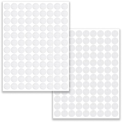 LABUYI 216 Stück Klettpunkte Selbstklebend 10mm,108 Paar Klett Klebepunkte,Self Adhesive Klett Klebe Punkte,Hook and Loop Dots(Weiß) von LABUYI