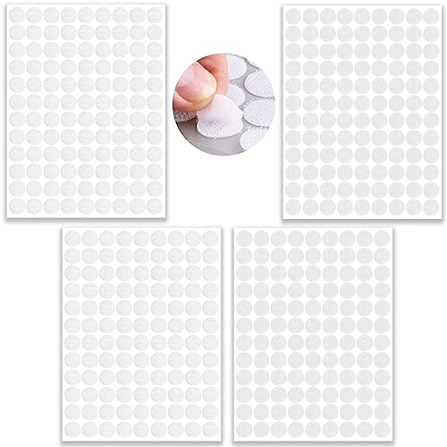 LABUYI 400 Stück Klettpunkte Selbstklebend 10mm,200 Paar Klett Klebepunkte,Self Adhesive Klett Klebe Punkte,Hook and Loop Dots(Weiß) von LABUYI