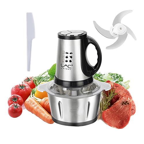 3 l Fleischwolf, Küchenmaschinen mit Griff, Gemüsezerkleinerer mit Edelstahlschüssel, 300 W, elektrische Küchenmaschinen, 3 Geschwindigkeiten, 1 Stück 4 Spatel für Babynahrung, Fleisch, Gemüse, Obst 3 l Fleischwolf, Küchenmaschinen mit Griff, Gemüsezerkleinerer mit Edelstahlschüssel, 300 W, elektrische Küchenmaschinen, 3 Geschwindigkeiten, 1 Stück 4 Spatel für Babynahrung, Fleisch, Gemüse, Obst von LAC LAICHY