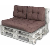 Palettenkissen Palettenauflagen Sitzkissen Rückenlehne Kissen Palette Polster Sofa Couch Set Braun - Sitzfläche + 2x Seitenkissen von LACESTONE