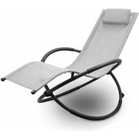 Relax Liege Liegestuhl Gartenliege Sonnenliege Klappsessel Relaxliege Schaukelliege Klappbar (1x Relaxliege, Lichtgrau) von LACESTONE