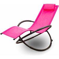 Lacestone - Relax Liege Liegestuhl Gartenliege Sonnenliege Klappsessel Relaxliege Schaukelliege Klappbar (1x Relaxliege, Pink) von LACESTONE