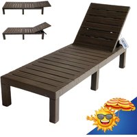 Lacestone Sonnenliege Gartenliege Poolliege Liegestuhl Strandliege Klappbar Relaxliege Braun Wetterfest PP 187x60cm von LACESTONE