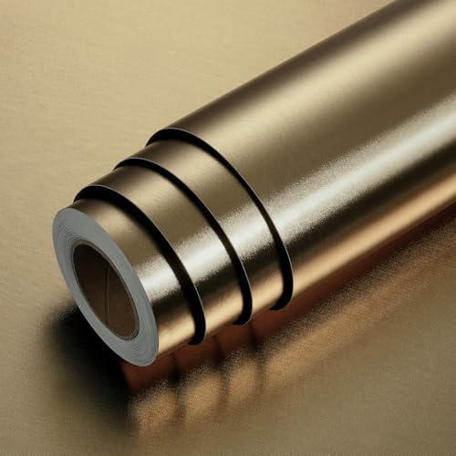 LaCheery Möbelfolie Gold Selbstklebend Metallic Klebefolie Möbel Vintage Gold Bronze 40cm x 200cm Selbstklebende Tapete Bronze Folie Küchenarbeitsplatte Küchenfolie Selbstklebend Schränke Abwaschbare LaCheery Möbelfolie Gold Selbstklebend Metallic Klebefolie Möbel Vintage Gold Bronze 40cm x 200cm Selbstklebende Tapete Bronze Folie Küchenarbeitsplatte Küchenfolie Selbstklebend Schränke Abwaschbare von LACHEERY