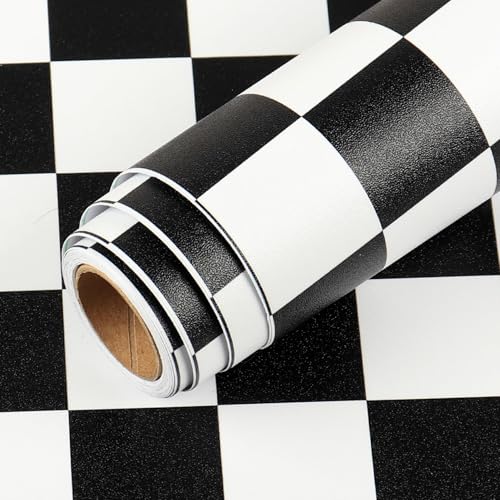 LaCheery Möbelfolie Schwarz-Weiß Schachbrett-Muster Selbstklebende Tapete Wand 40cm x 200cm Klebefolie Möbel Schwarz Weiss Vinyl für Fensterbank Küchenfolie Schränke Tisch Möbel Tapete Wasserdicht LaCheery Möbelfolie Schwarz-Weiß Schachbrett-Muster Selbstklebende Tapete Wand 40cm x 200cm Klebefolie Möbel Schwarz Weiss Vinyl für Fensterbank Küchenfolie Schränke Tisch Möbel Tapete Wasserdicht von LACHEERY